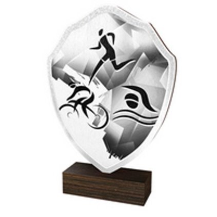 Dřevěná plaketa TFRW188 | Triatlon (Výška cm 10,5, Štítek na pohár STKZF,02,03,04,05)