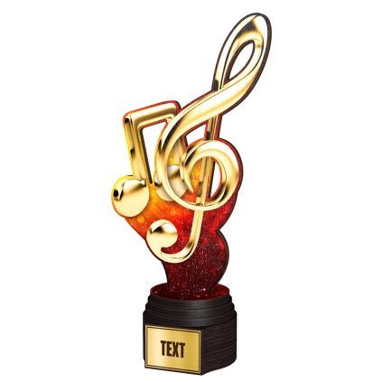 Dřevěná trofej ACTCW052 | Hudba (Výška cm 24,5, Štítek na pohár 38x30 D)