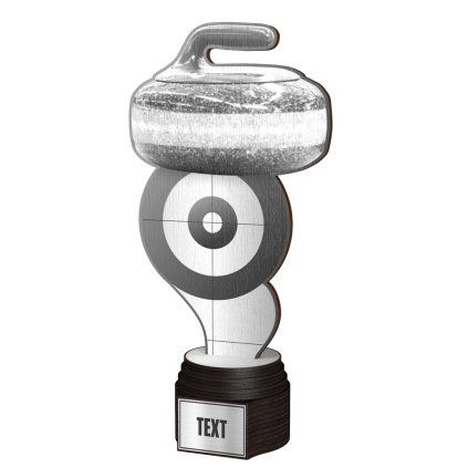 Dřevěná trofej ACTCWR020 | Curling (Výška cm 24,5, Štítek na pohár 38x30 D)