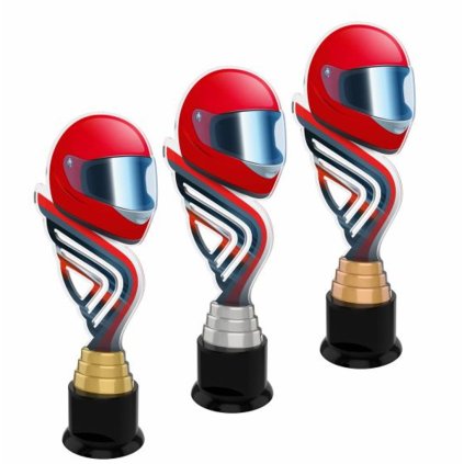 Akrylátová trofej ACTA0002M15 | Motorsport (Výška cm 27, Barva bronz, Štítek na pohár 65x30)