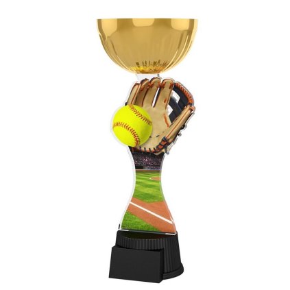 Akrylátová trofej ACUPCGMINIM37 | Baseball (Výška cm 20,5, Štítek na pohár 40x16)