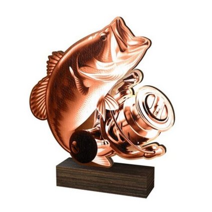 Dřevěná plaketa WF201 | Rybaření (Výška cm 13,5, Štítek na pohár 65x23)