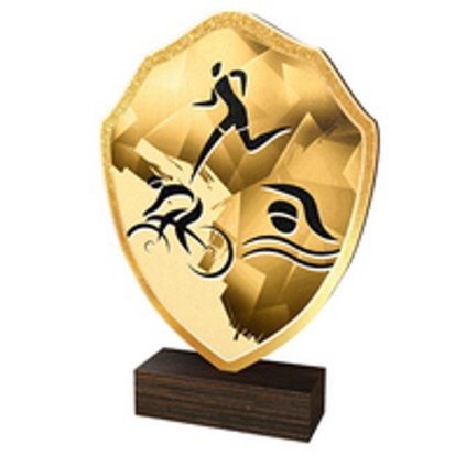 Dřevěná plaketa TFRW187 | Triatlon (Výška cm 10,5, Štítek na pohár STKZF,02,03,04,05)