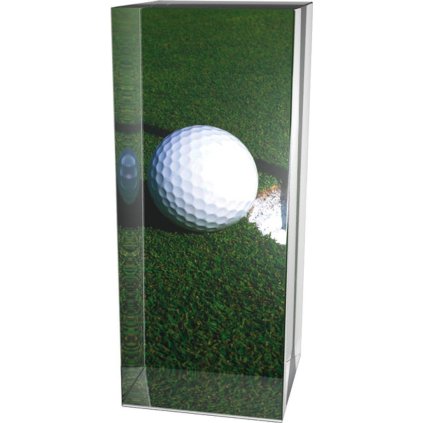 Skleněná trofej CR3065M18 | Golf (Výška cm 8, Laserové gravírování Laserové gravírování 90, UV tisk sklo UV tisk sklo 90)