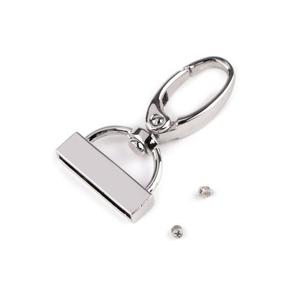 Kovová karabina otočná s koncovkou na popruh o šíři 25 mm (Varianta 2 nikl černý, Balení 1 ks)