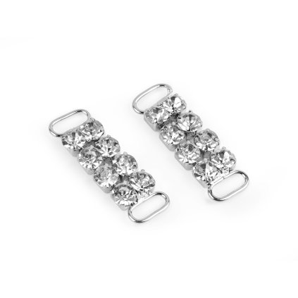 Štrasová ozdoba na oděvy a doplňky 12x37 mm (Varianta 2 zlatá, Balení 2 ks)