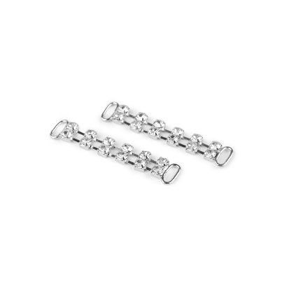 Štrasová ozdoba na oděvy a doplňky 10x50 mm (Varianta 2 zlatá, Balení 2 ks)