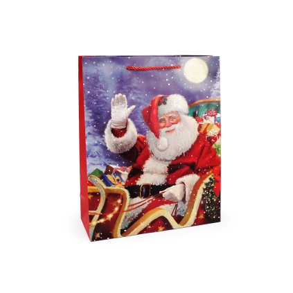 Vánoční dárková taška s glitry (Varianta 3 červená, Balení 3 ks)