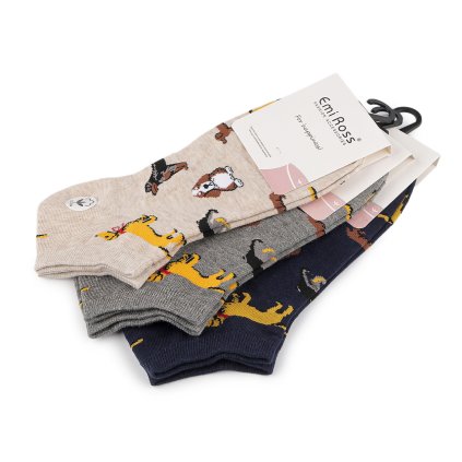 Bavlněné ponožky kotníkové psi Emi Ross unisex
