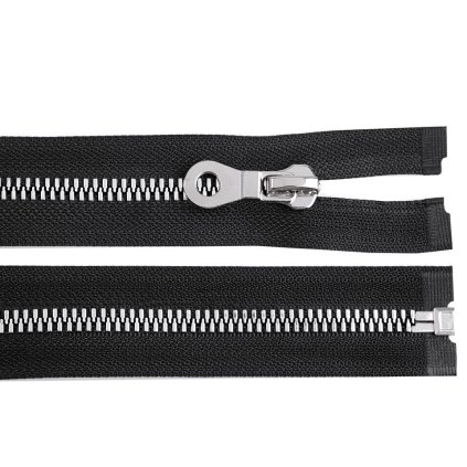 Kostěný zip, imitace kovu No 8 délka 60 cm bundový (Varianta 330 modrá tmavá, Balení 1 ks)