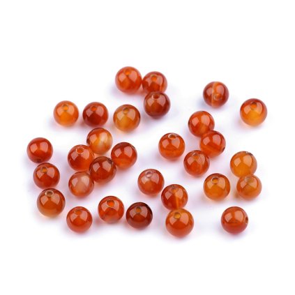 Minerální korálky Karneol Ø6 mm (Varianta karneol, Balení 62 ks)