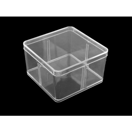 Plastová krabička / box s víkem 9,5x9,5x5,5 cm