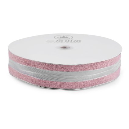 Stuha s lurexem šíře 40 mm (Varianta 1 pudrová stříbrná, Balení 45 m)