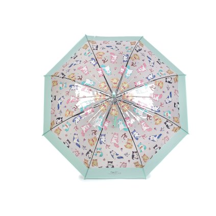 Dámský / dívčí průhledný vystřelovací deštník kočky (Varianta 1 bílá, Balení 1 ks)