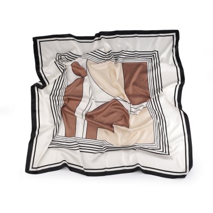 Saténový šátek 90x90 cm (Varianta 2 béžová, Balení 1 ks)