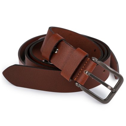 Pánský kožený pásek z buvolí kůže šíře 4 cm (Varianta 1 hnědá, Balení 1 ks)