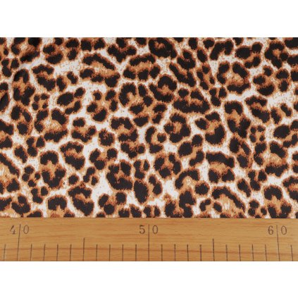 Satén elastický zvířecí vzor (Varianta 2 béžová tm., Balení 1 m)