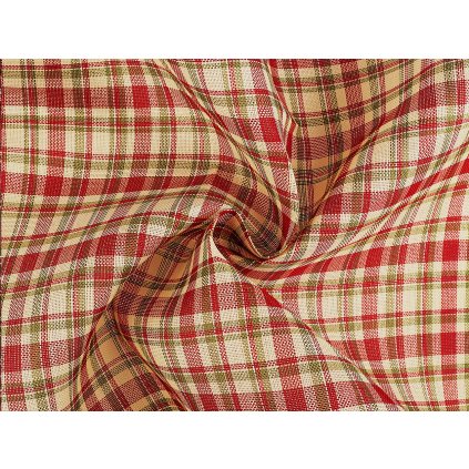 Dekorační metráž káro (Varianta 5 (95g/m²)  červená zelená, Balení 1 m)