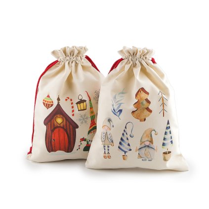 Vánoční dárkový pytlík 30x40 cm (Varianta 2 režná světlá, Balení 1 ks)