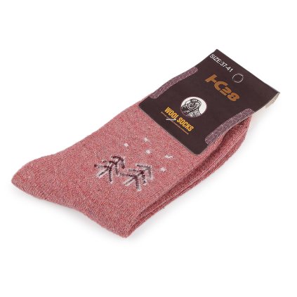 Ponožky vlněné teplé unisex (Varianta 1 růžová, Balení 1 pár)