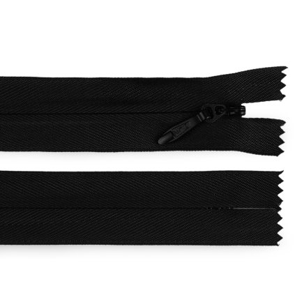 Spirálový zip skrytý No 5 délka 60 cm pevný (Varianta 101 bílá, Balení 1 ks)