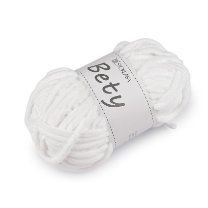 Pletací žinylková příze Bety 100 g (Varianta 1 bílá, Balení 1 ks)
