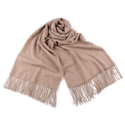 Šátek / šála / pléd s třásněmi 70x190 cm (Varianta 2 hořčicová, Balení 1 ks)