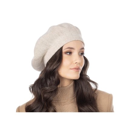 Dámský pletený baret (Varianta 1 béžová světlá, Balení 1 ks)