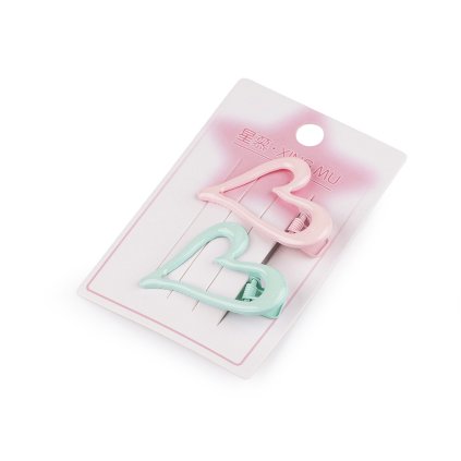 Kovové sponky do vlasů srdce, hvězdy, brýle (Varianta 9 mix hvězda, Balení 2 ks)