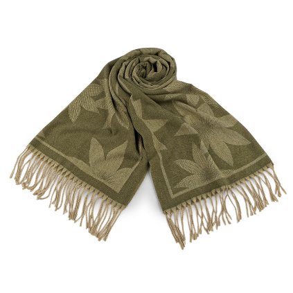 Zimní šála / pléd s třásněmi 70x185 cm (Varianta 3 béžová tmavá, Balení 1 ks)