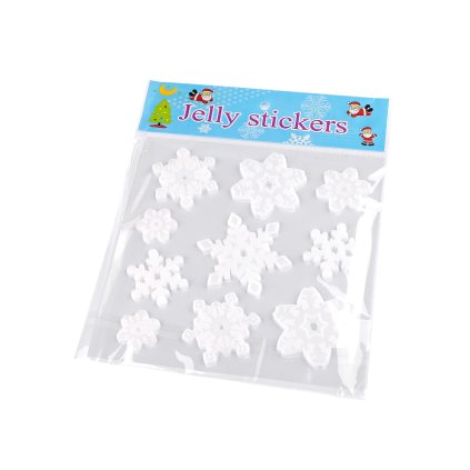 Vánoční samolepicí gelové vločky (Varianta 3 viz foto, Balení 1 karta)