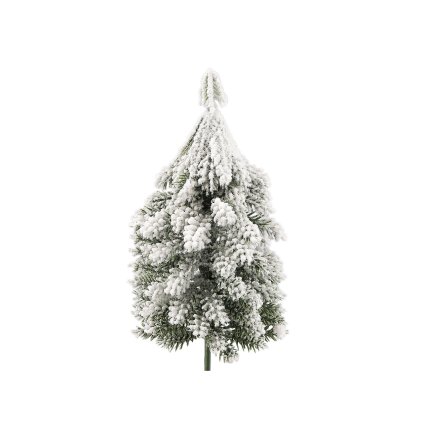 Umělý stromeček na drátku zasněžený do věnců, květináčů 13 cm, 17 cm (Varianta 1 (13 cm) zelená, Balení 1 ks)