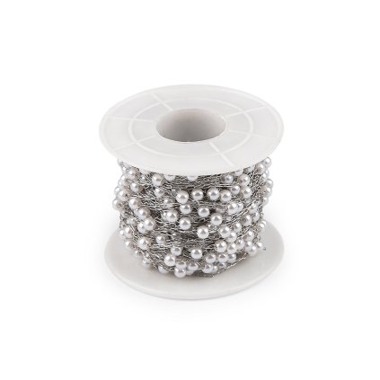Řetízek z nerezové oceli perly Ø4 a 6 mm metráž (Varianta 2 (Ø6 mm) bílá, Balení 1 m)
