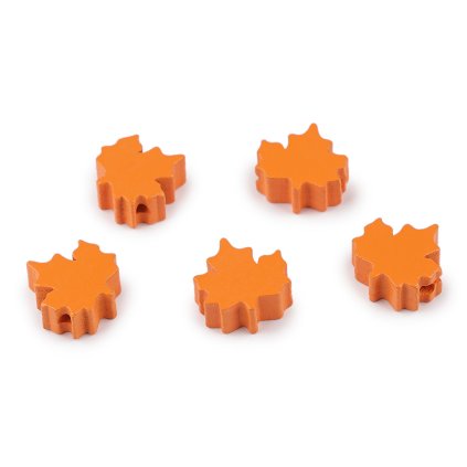 Dřevěné korálky listy 19x20 mm (Varianta 1 oranžová, Balení 5 ks)