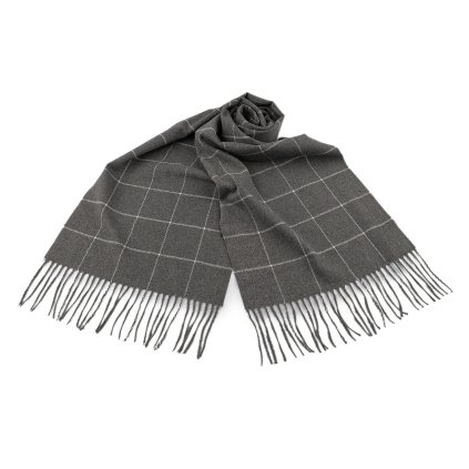 Pánská šála s třásněmi káro 30x175 cm (Varianta 2 modrá tmavá, Balení 1 ks)