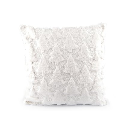 Vánoční povlak na polštář plyšový se stromečky 45x45 cm (Varianta 1 bílá, Balení 1 ks)