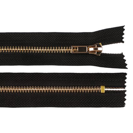 Kovový zip No 5 délka 20 cm (jeansový) (Varianta černá zlatá, Balení 1 ks)