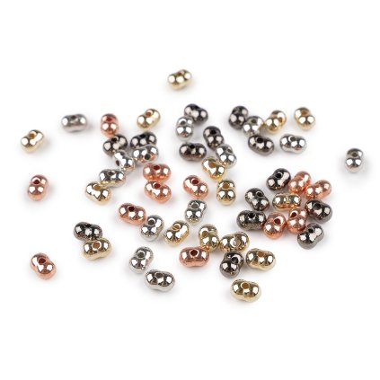 Plastové korálky peanut metalic mix 5x8 mm