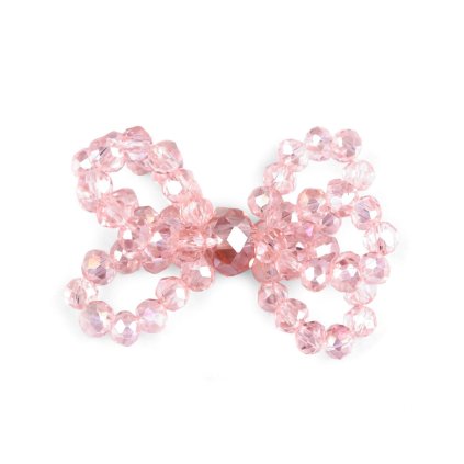 Mašlička z broušených skleněných korálků Hand made (Varianta 1 crystal, Balení 5 ks)