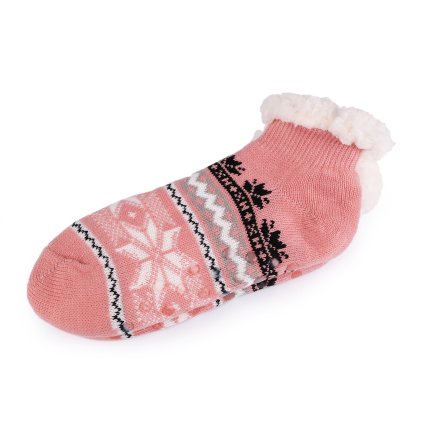 Ponožky zimní s protiskluzem, krátké (Varianta 13 (vel. 35-38) šedá nejsvětlejší, Balení 1 pár)