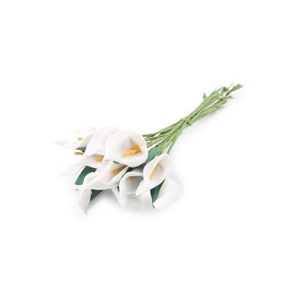 Umělá pěnová mini kala na drátku k tvorbě voniček (Varianta 1 bílá, Balení 1 svaz.)