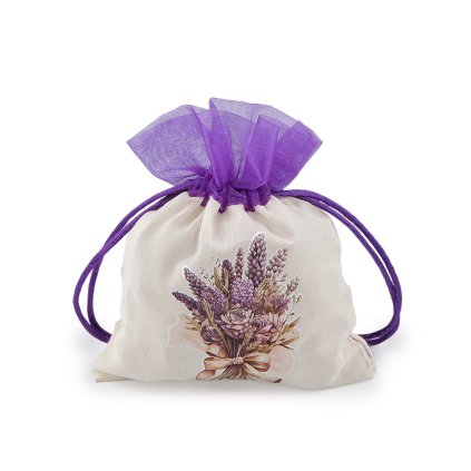Dárkový pytlík s potiskem levandule 10x13 cm