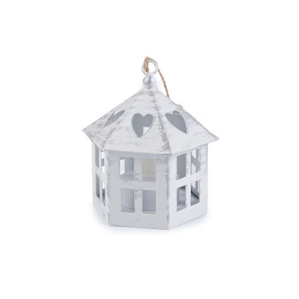 Kovová lucerna svítící k zavěšení (Varianta 1 bílá, Balení 1 ks)