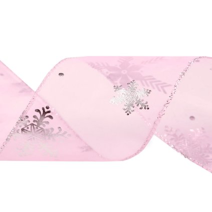 Vánoční organzová stuha metalické vločky šíře 60 mm (Varianta 4 šedá, Balení 22.5 m)