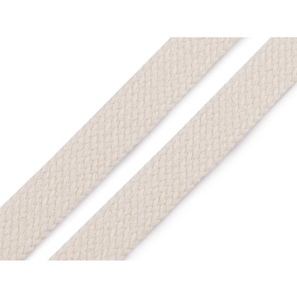 Bavlněná šňůra plochá / dutinka šíře 18 mm (Varianta 1 režná světlá, Balení 20 m)