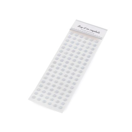 Samolepicí ozdoby na lepicím proužku AB Ø10 mm (Varianta crystal AB, Balení 12 karta)