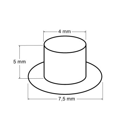 Průchodky s podložkou vnitřní Ø4 mm / vnější Ø7,5 mm na silnější látky (Varianta 2 nikl, Balení 100 pár)