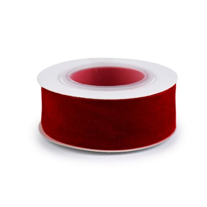 Sametová stuha na cívce ve vánočních barvách šíře 25 mm, návin 2,7 m (Varianta 1 červená, Balení 1 cívka)