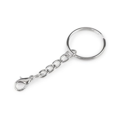 Kroužek na klíče Ø25 mm s řetízkem a karabinkou