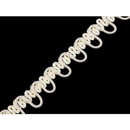 Prýmek s pružným očkem na knoflíky šíře 15 mm (Varianta 1 bílá, Balení 3 m)